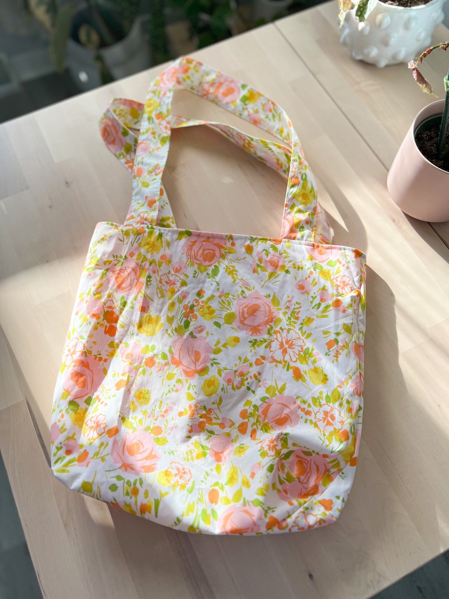 floral tote bag