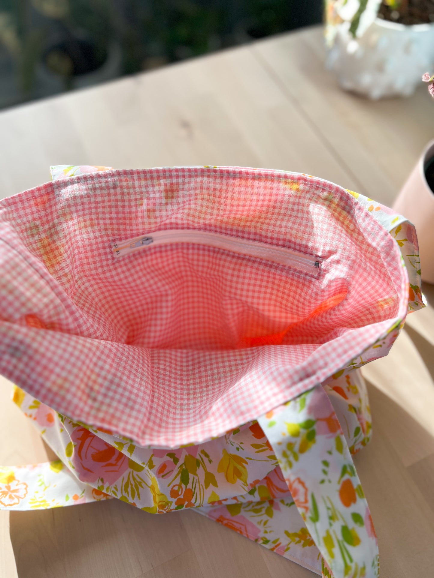 floral tote bag