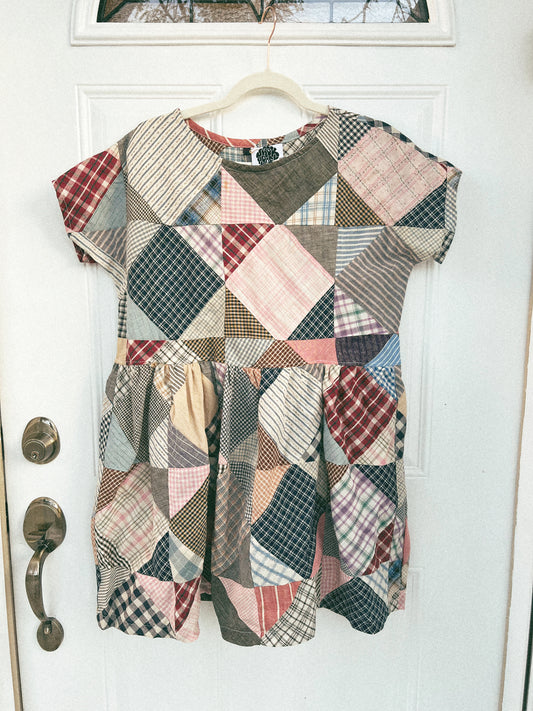 PATCHWORK QUILT TOP DRESS XSMALL