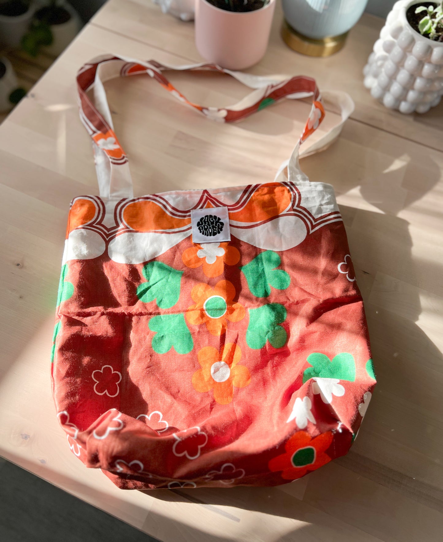 brown tote bag