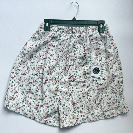 red flower shorts - large