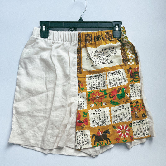 1985 tea towel shorts medium